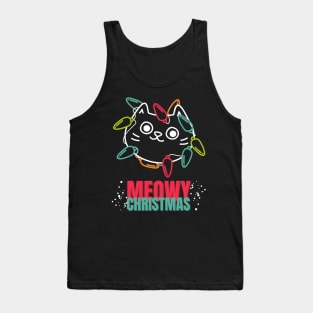 Christmas Cat Meowy Christmas Tank Top